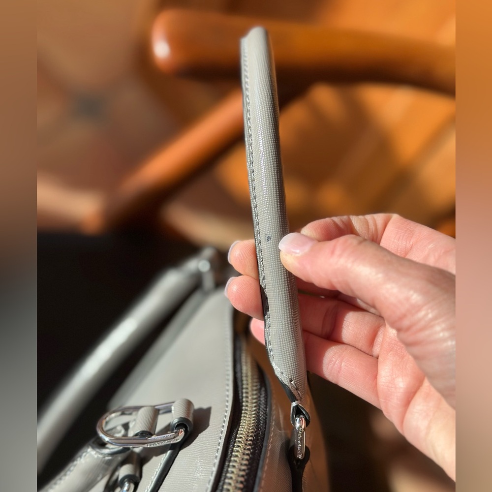 Marc Jacobs Steel Grey Saffiano Dome Satchel w/ Logo Strap | Retail $425 - Picture 9 of 9